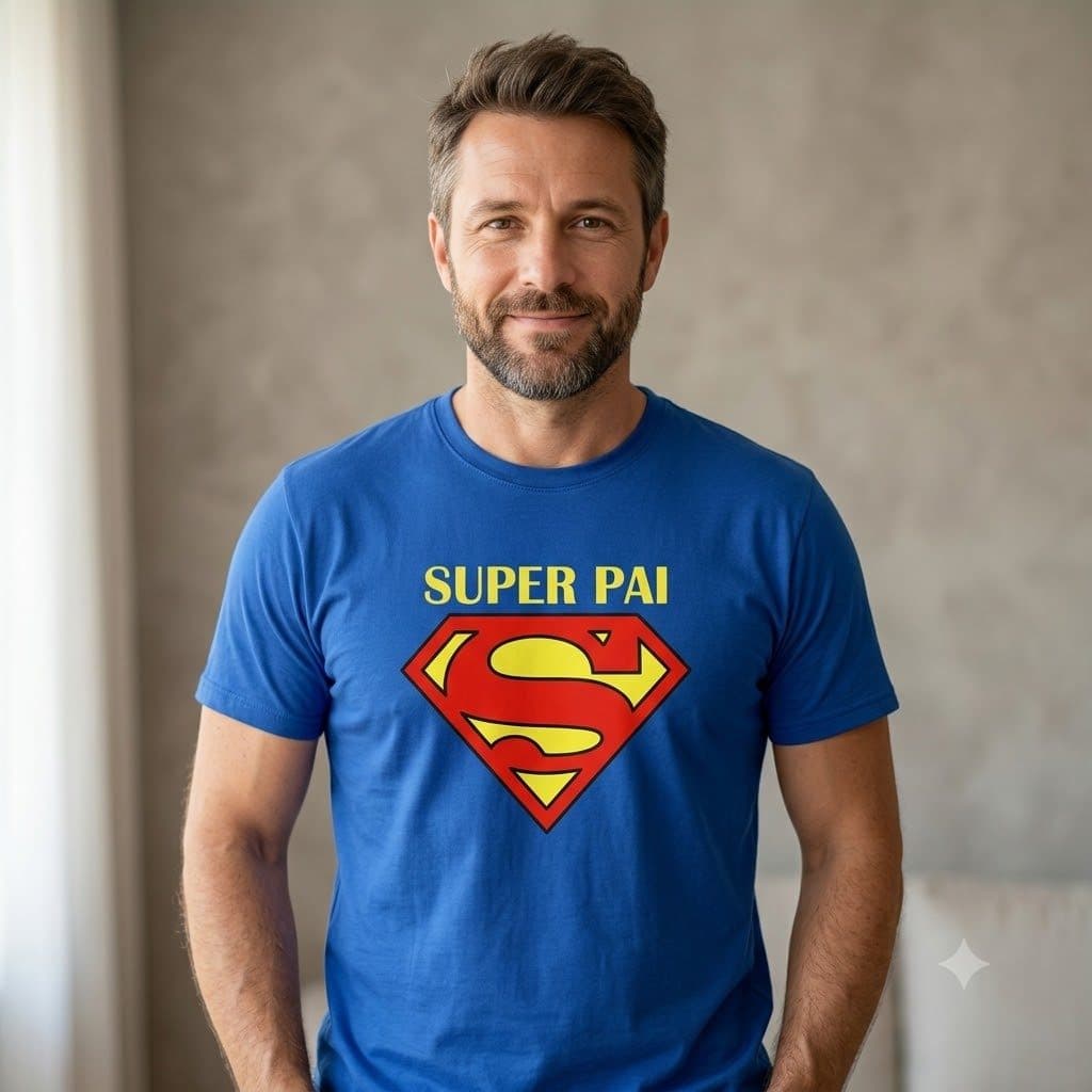 Camiseta Super Pai Masculina Dia dos Pais Presente Super Men 100% Algodão