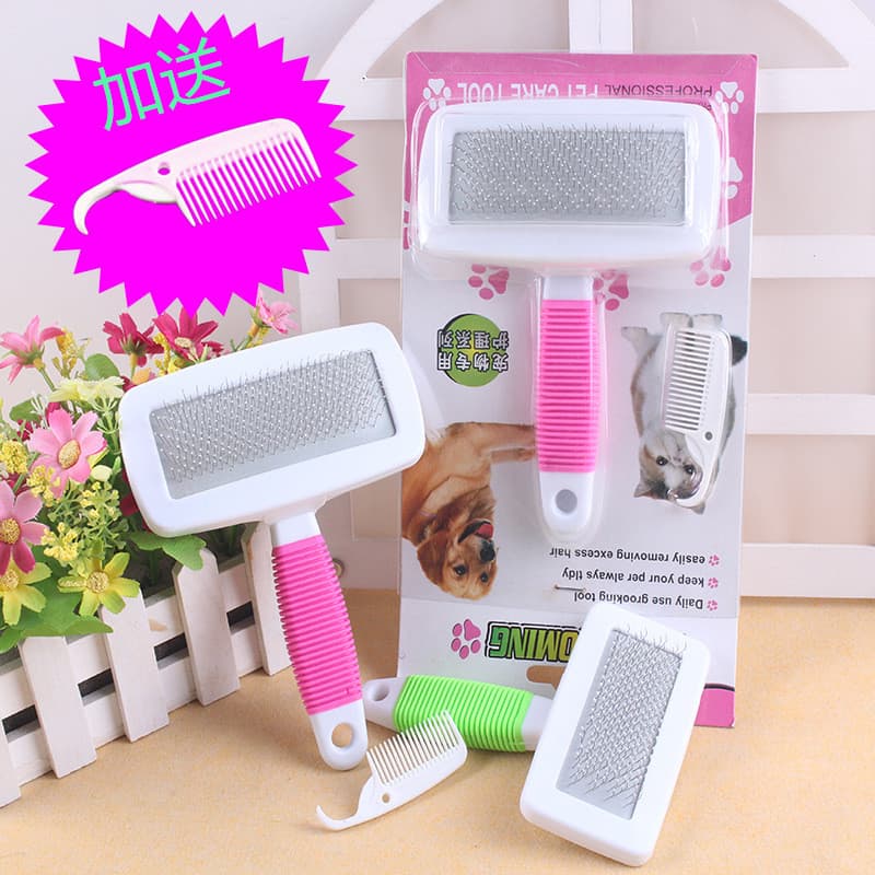Pente para cachorro, escova de cabelo para cachorro, suprimentos para animais de estimação, pente atado, gato, pelúcia,
