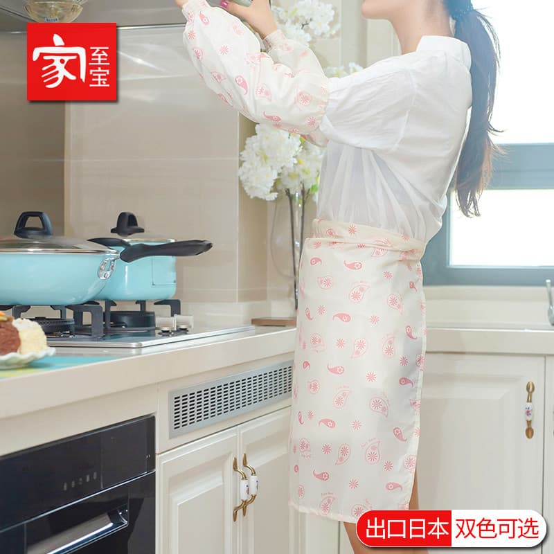 Casa Zhibao conjunto de avental à prova d'água fresco japonês casa cozinha avental manga conjunto de 2 peças à prova d'