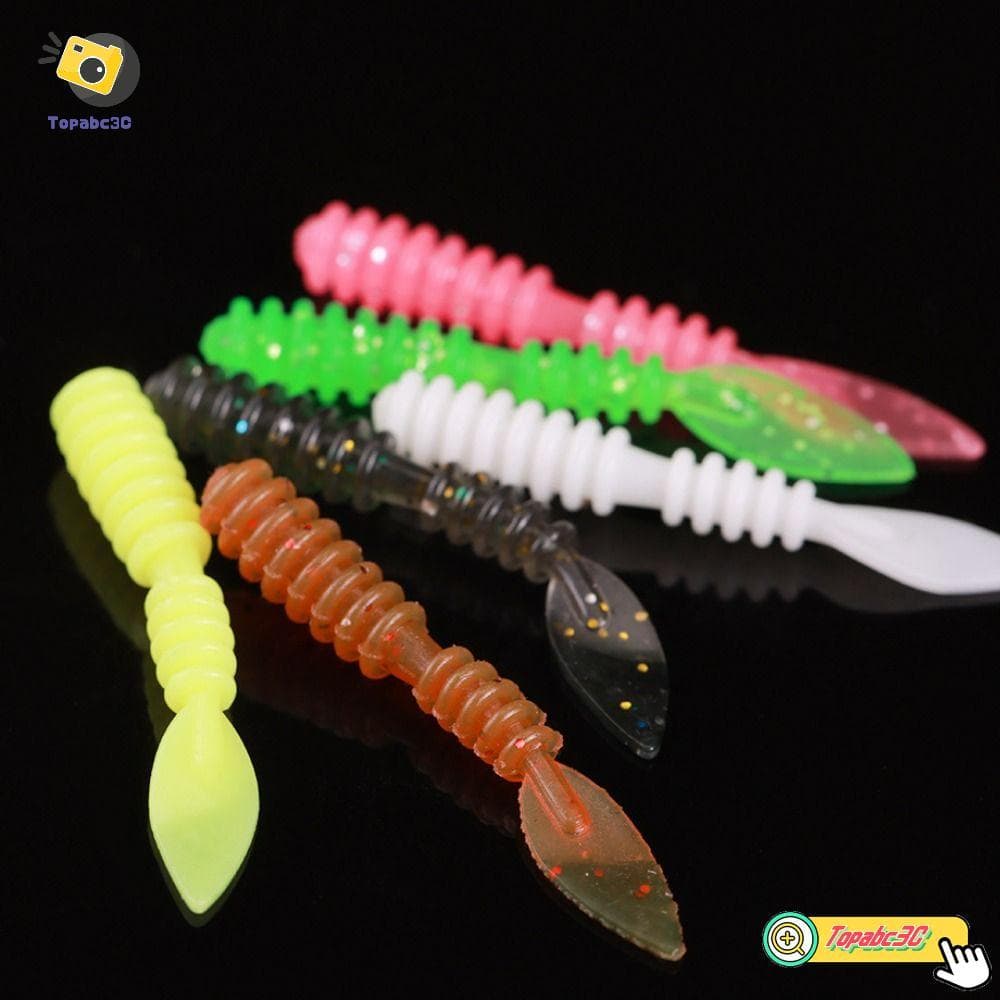 TOPABCC 20 Pcs Iscas Macias De Pesca , Isca Em PVC 6 Cores , Flutuantes De Minnow De 4 Cm De Inverno