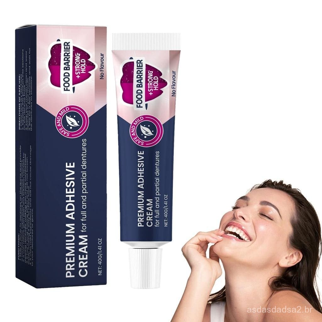 Adesivo para Dentaduras, Creme Adesivo para Dentaduras SecureDentureAdhesive, Sem Sabor | Reajusta e aperta próteses den
