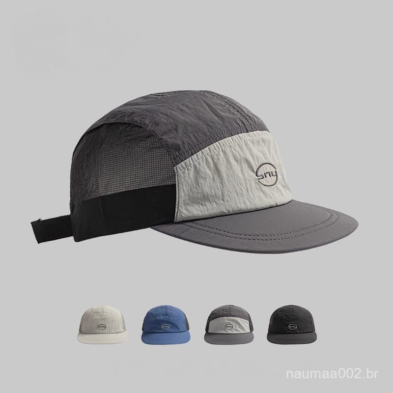 Boné Trucker Five Panel com Malha Lateral e Bordado Praia Corrida Uso Diário Unissex Moda