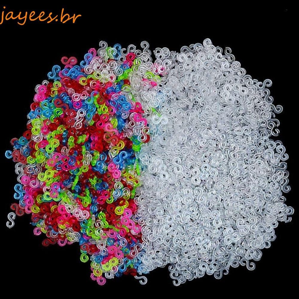 JAYEES 500 Peças De Clipes Acrílicos S , Faixas De Tear De Fecho Colorido Acrílico , Gancho De Trança , Pulseira De Cola
