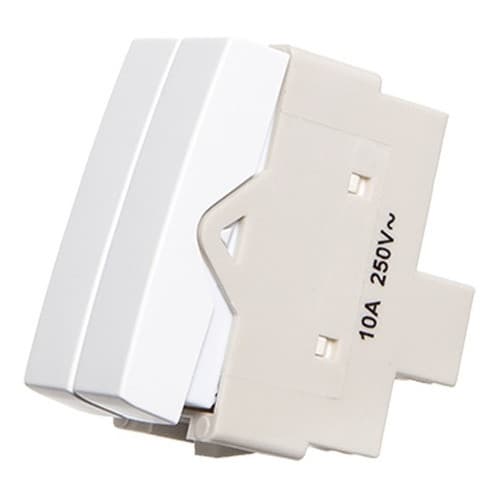 Interruptor duplo paralelo Sleek Branco Brilho Margirius