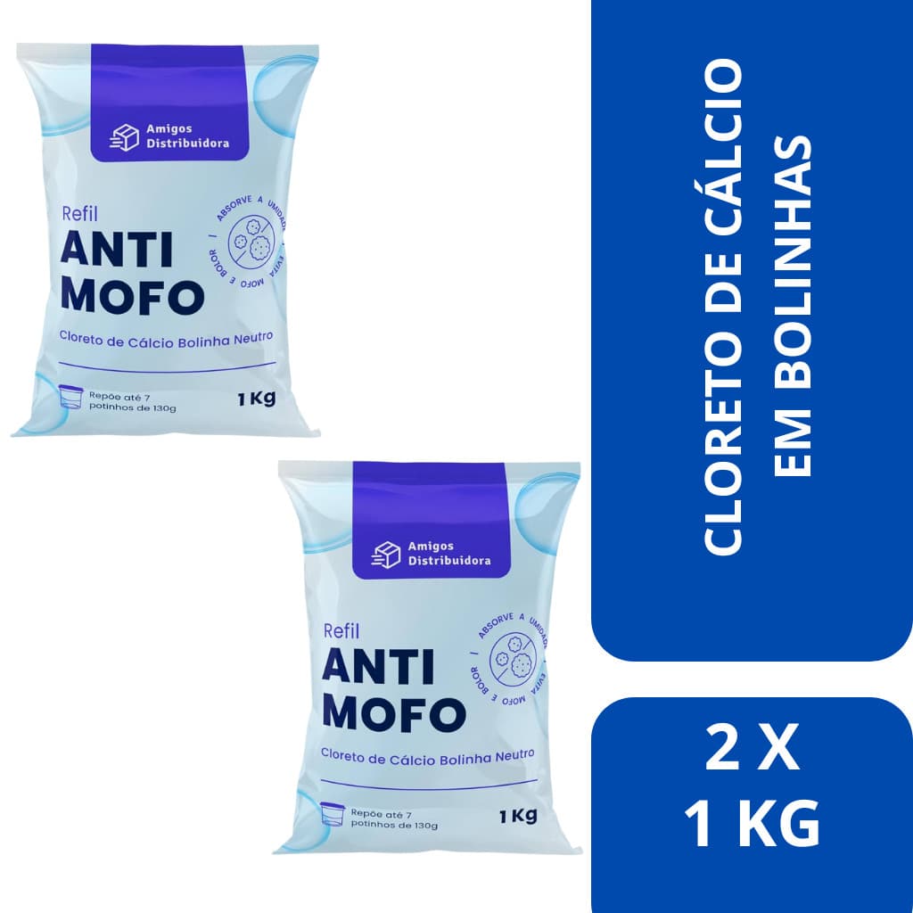 Pack 02x Cloreto De Calcio em Bolinhas - 1 Kg - Anti-mofo