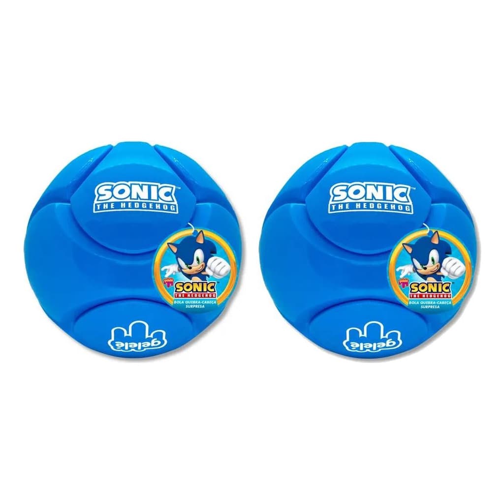 Kit 2 Quebra Cabeça Bola Sonic Surpresa Esmeralda Do Caos