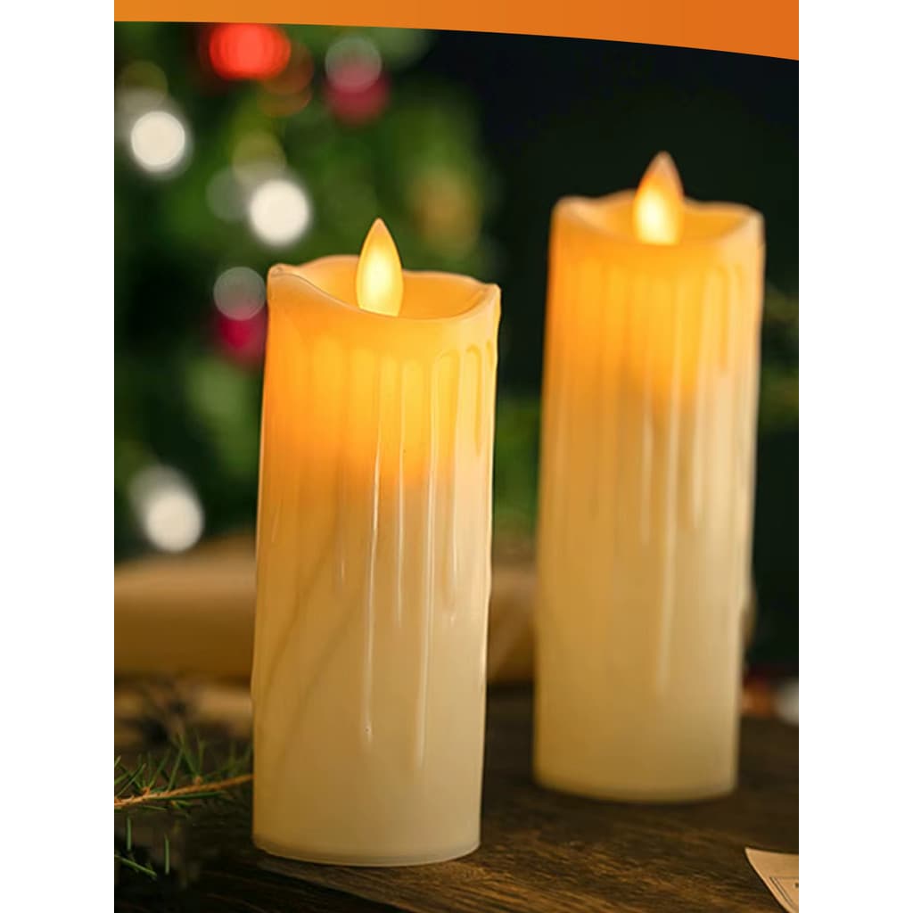 Kit 2x Vela Led Com Movimento Chama Eletrônica Com Pilha Lampada Decorativa Natal Eventos  Nano Shop