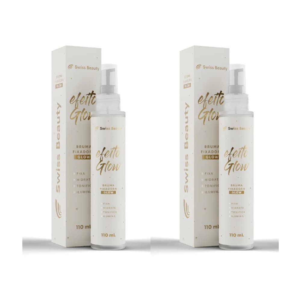 Kit 02 Fixador de Maquiagem Glow Bruma Hidrata Ilumina