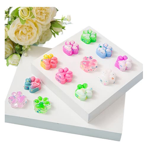 8 Mini Patinhas De Gato Squishy Apertar Fofas Para Festas