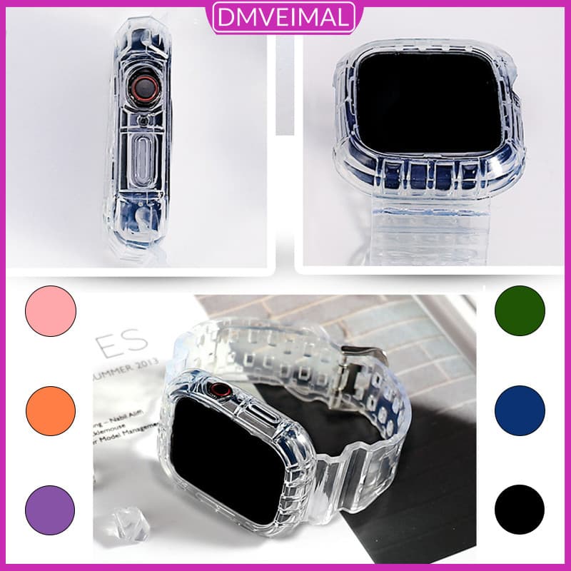 TPU Pulseira Transparente Com Capa Protetora Para Iwatch Apple Watch Série 11 10 9 8 7 6 5 SE 3 2 44 46 45 41 42 40 38mm