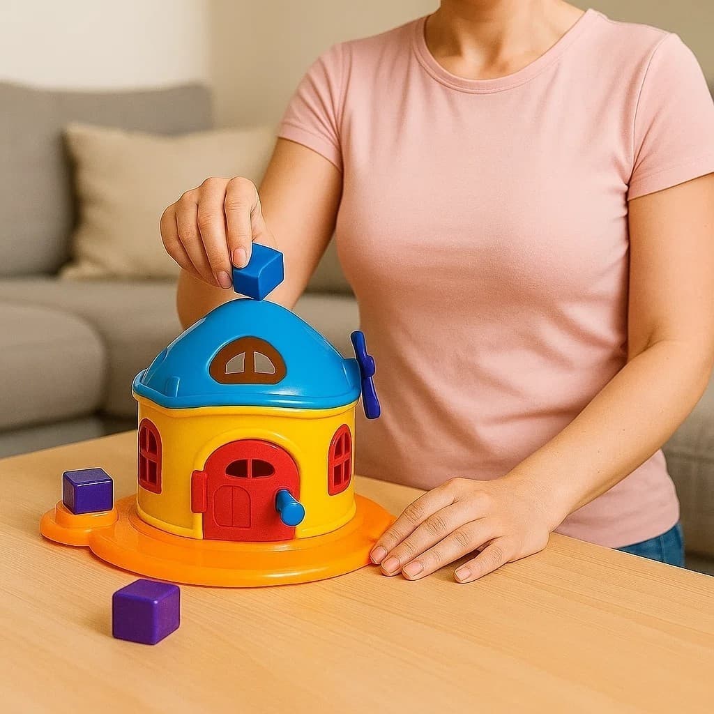 Brinquedo Casinha Cogumelo Encantado 3 Peças Encaixe Educativo Criativo Coordenação Motora Criança