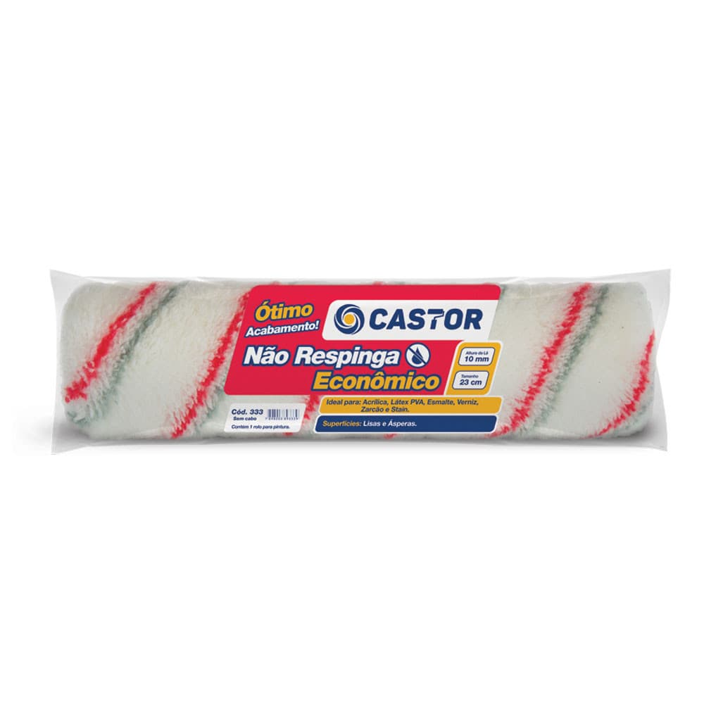 Rolo para pintura Não Respinga Econ 10MMx23CM s/cabo Castor