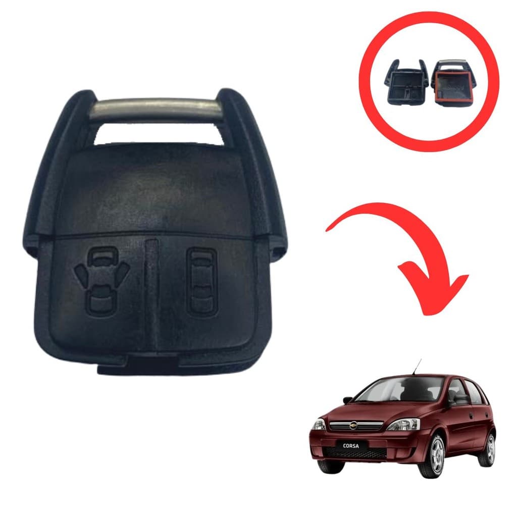 Controle Chevrolet GM Astra Corsa Zafira S10 Blazer Carcaça de 2 Botões Desenho Carrinho Reparo