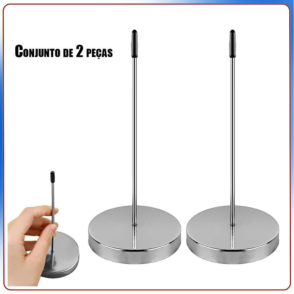 Kit 2 Porta Comanda Comandeira De Mesa Espeto Aço Inox 15cm Prata