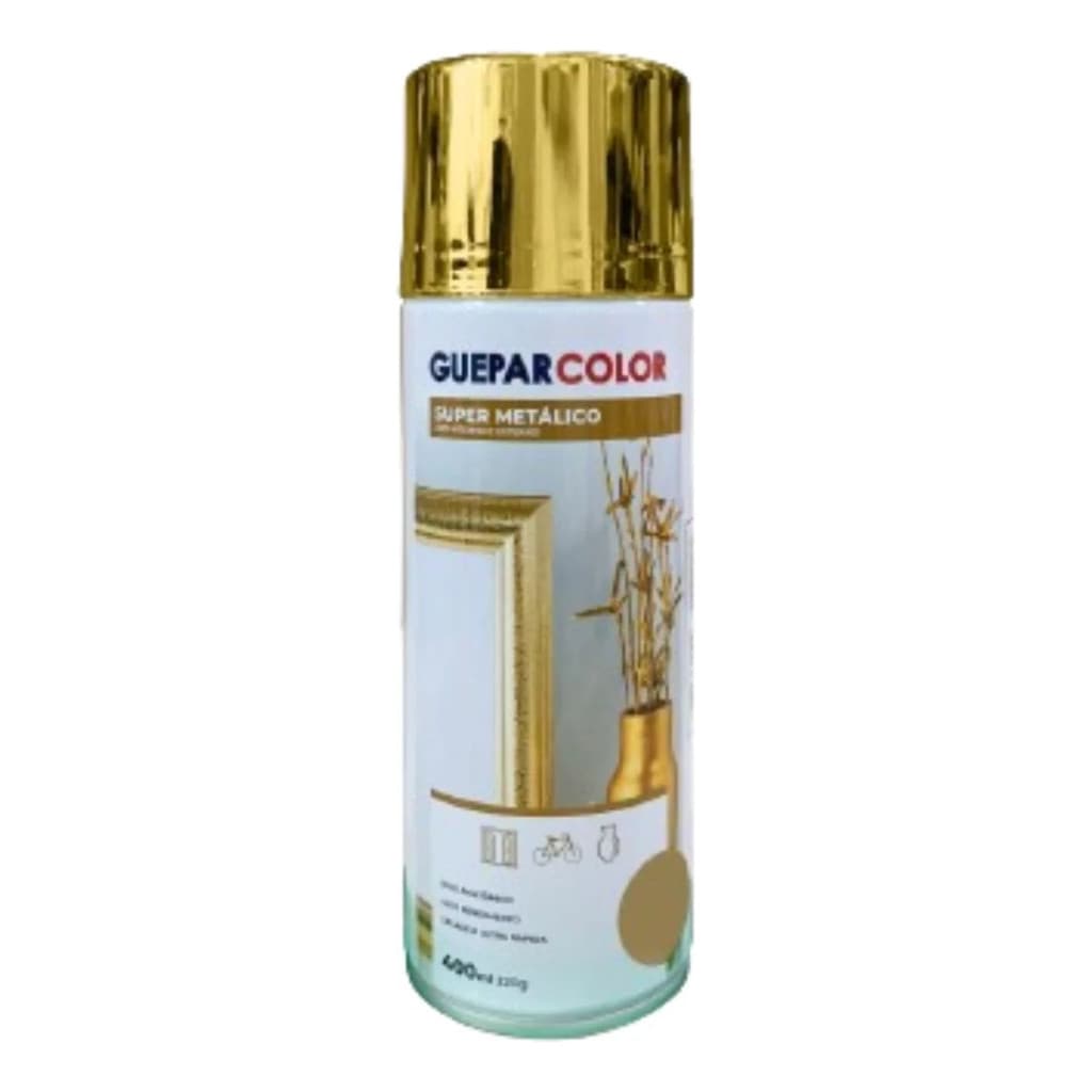 Tinta Spray Dourado Super Metálico Guepar Color 400ml