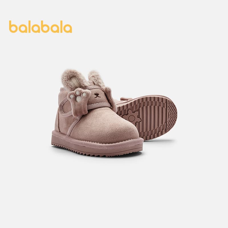 balabala Botas De Neve Infantis Para Meninos E Meninas 2026 Sapatos De Lã Grossa De Inverno Resistentes À Água