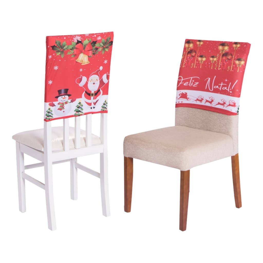 4 Capas Protetora Para Encosto Cadeira Jantar Estampas Natal
