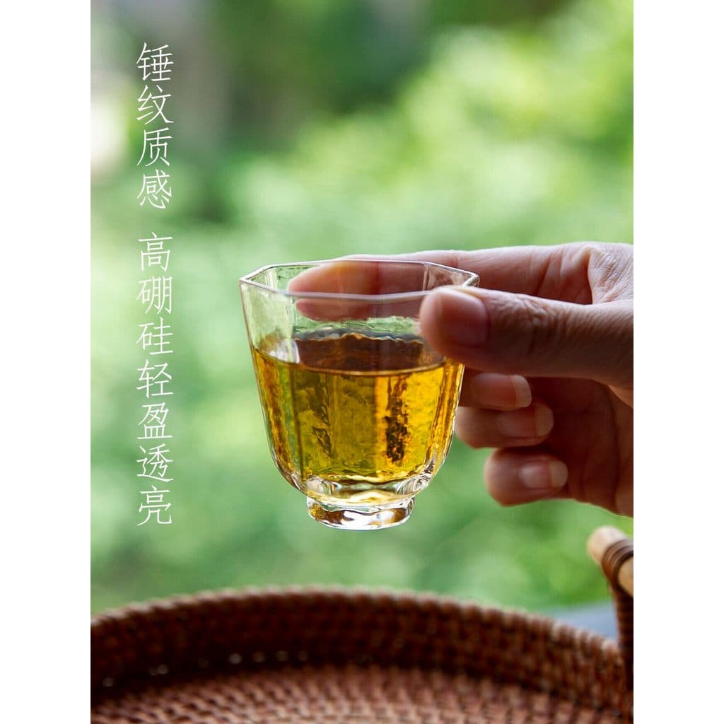 Estilo japonês quatro estações alto borosilicato martelo padrão xícara de chá flor deus copo bonito xícara de chá copo p