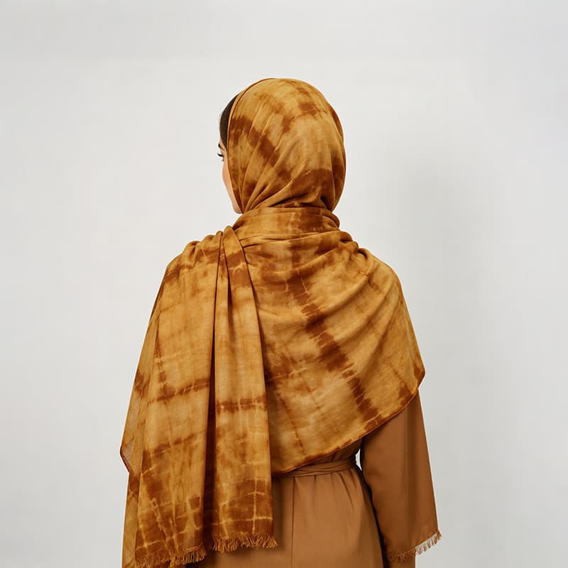 Lenço de cabeça em rayon com efeito tie-dye, lenço longo em cores vibrantes, lenço estilo muçulmano, xale respirável de