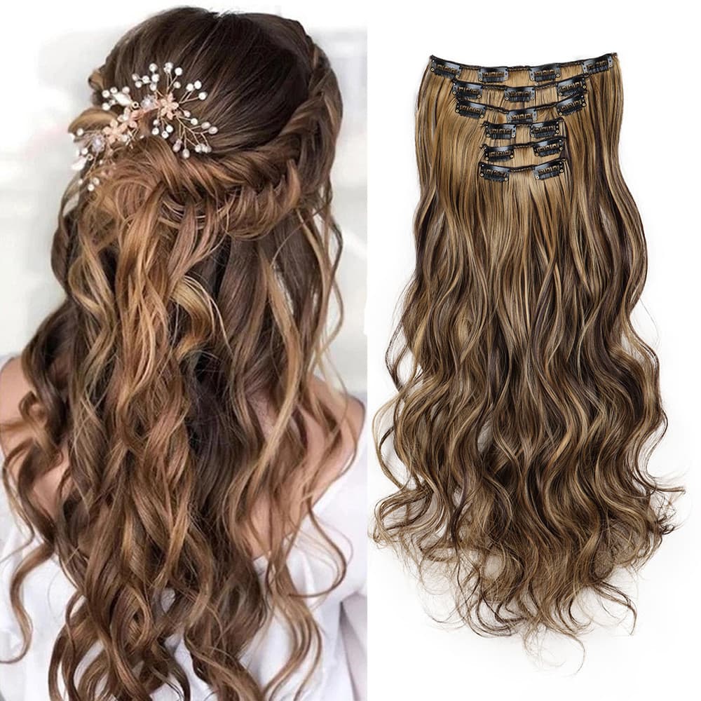 Clipe encaracolado peça de cabelo conector feminino comércio exterior 6 falso pronto estoque europeu americano peruca pe