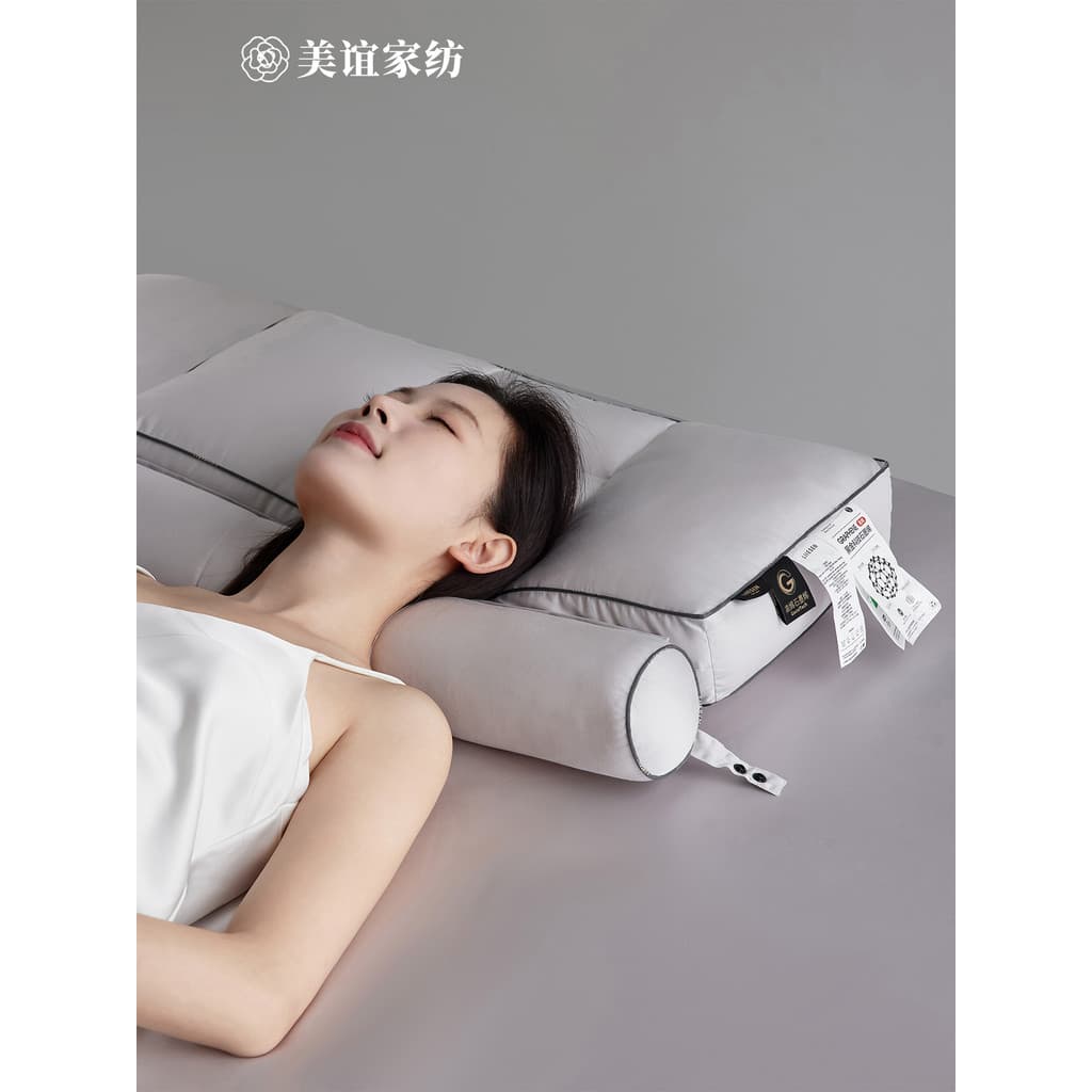 Luz de luxo grafeno multifuncional partição tração pescoço travesseiro Sleep Aid puro algodão travesseiro um travesseiro