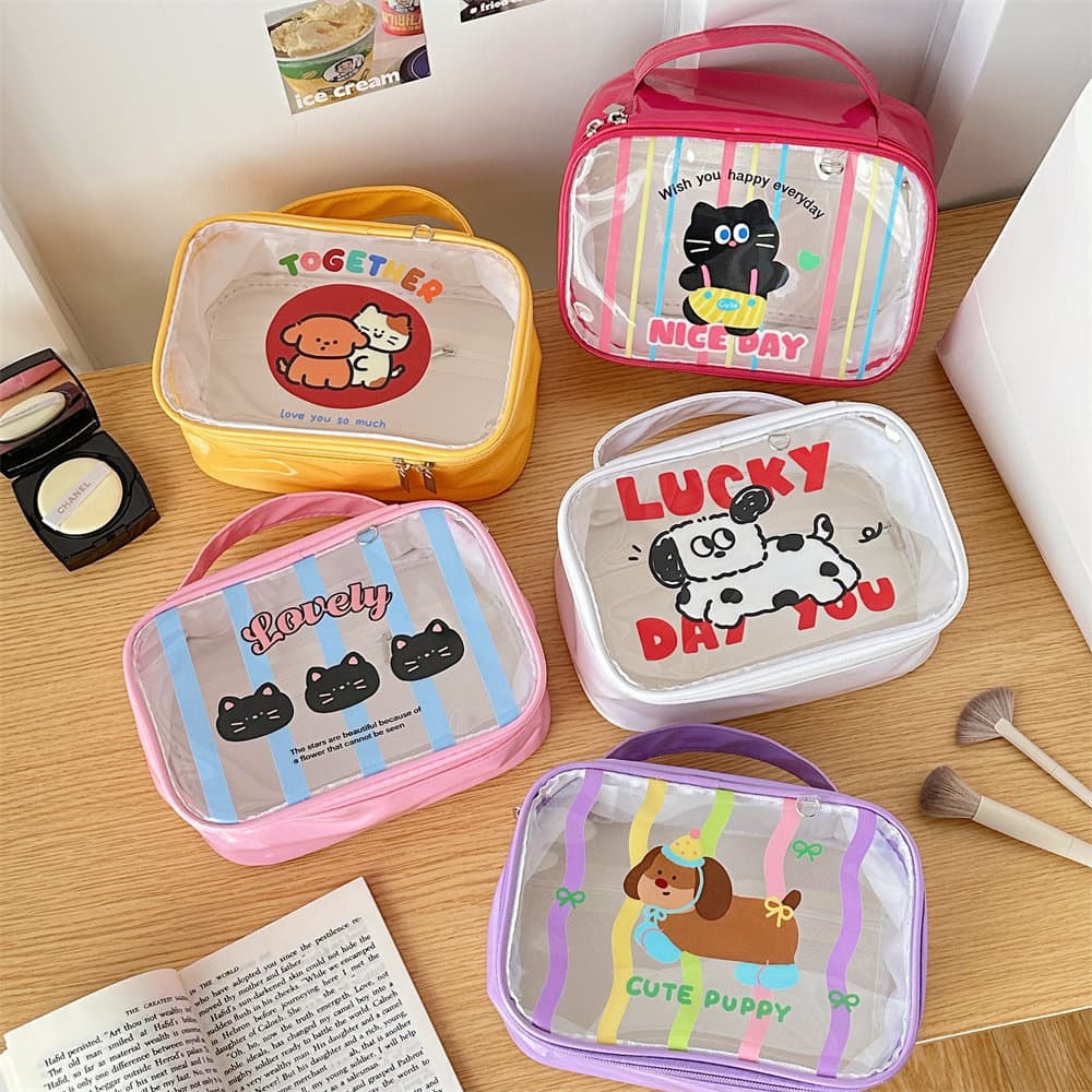 Evento presente armazenamento dos desenhos animados boneca saco cosmético menina moda bolsa bater grande capacidade boni