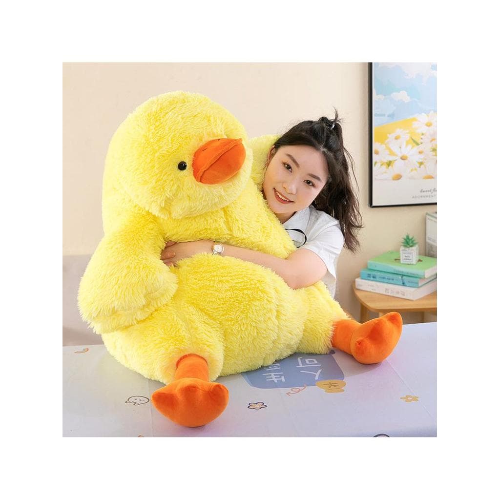 Influenciador Dundun pato boneca boneca agachamento pato boneca dormir travesseiro bonito pato frito brinquedo de pelúci