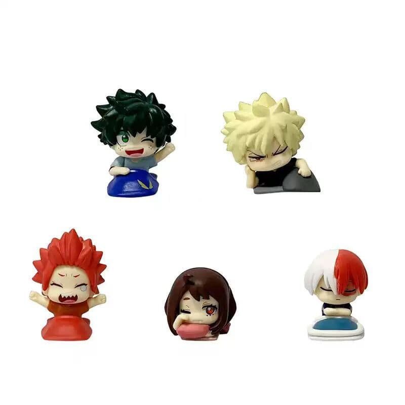 Conjunto de 5 peças de bonecos adormecidos em versão Q do anime "My Hero Academia": Midoriya Izuku, Bakugo Katsuki, Kiri
