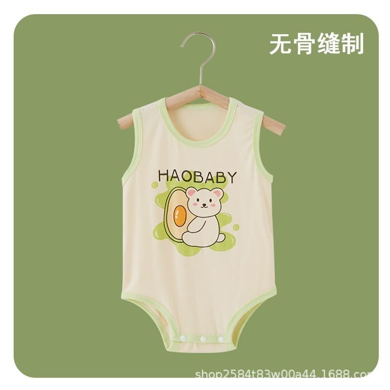 Bebê macacão Modal verão fino triângulo macacão proteção da barriga macacão do bebê sem mangas pijamas verão