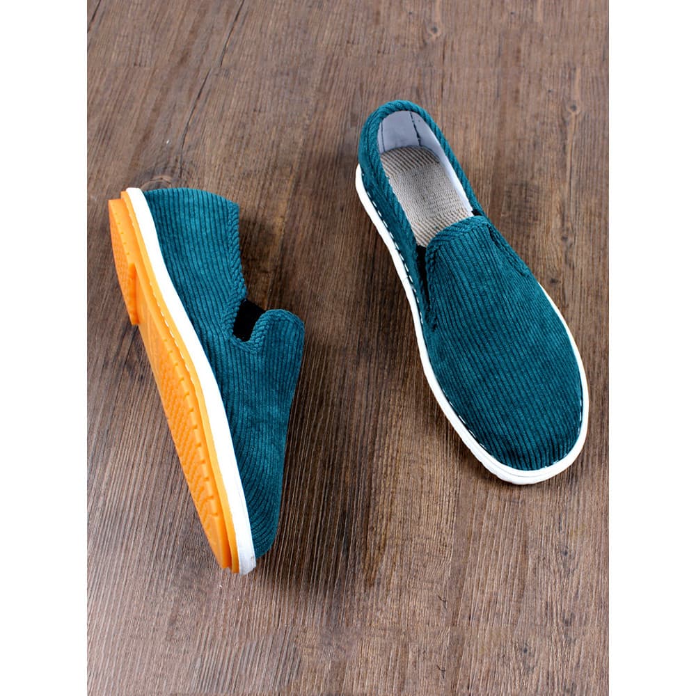 Novo velho pequim sapatos de pano masculino artesanal sola macia na moda veludo Xishan carne tendão sola respirável tira