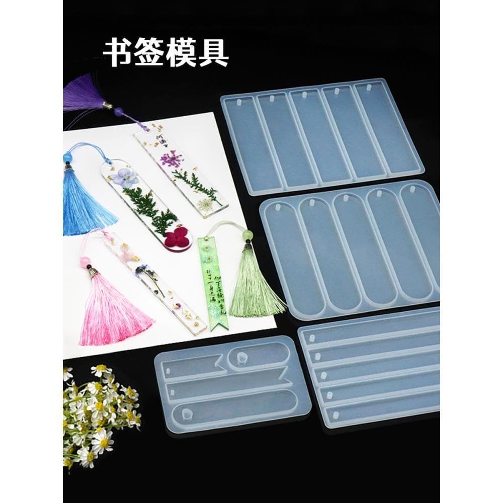 Molde epóxi sonho primeiro feito à mão cristal DIY marcador de Silicone antigo flor seca longo pingente Material artesan
