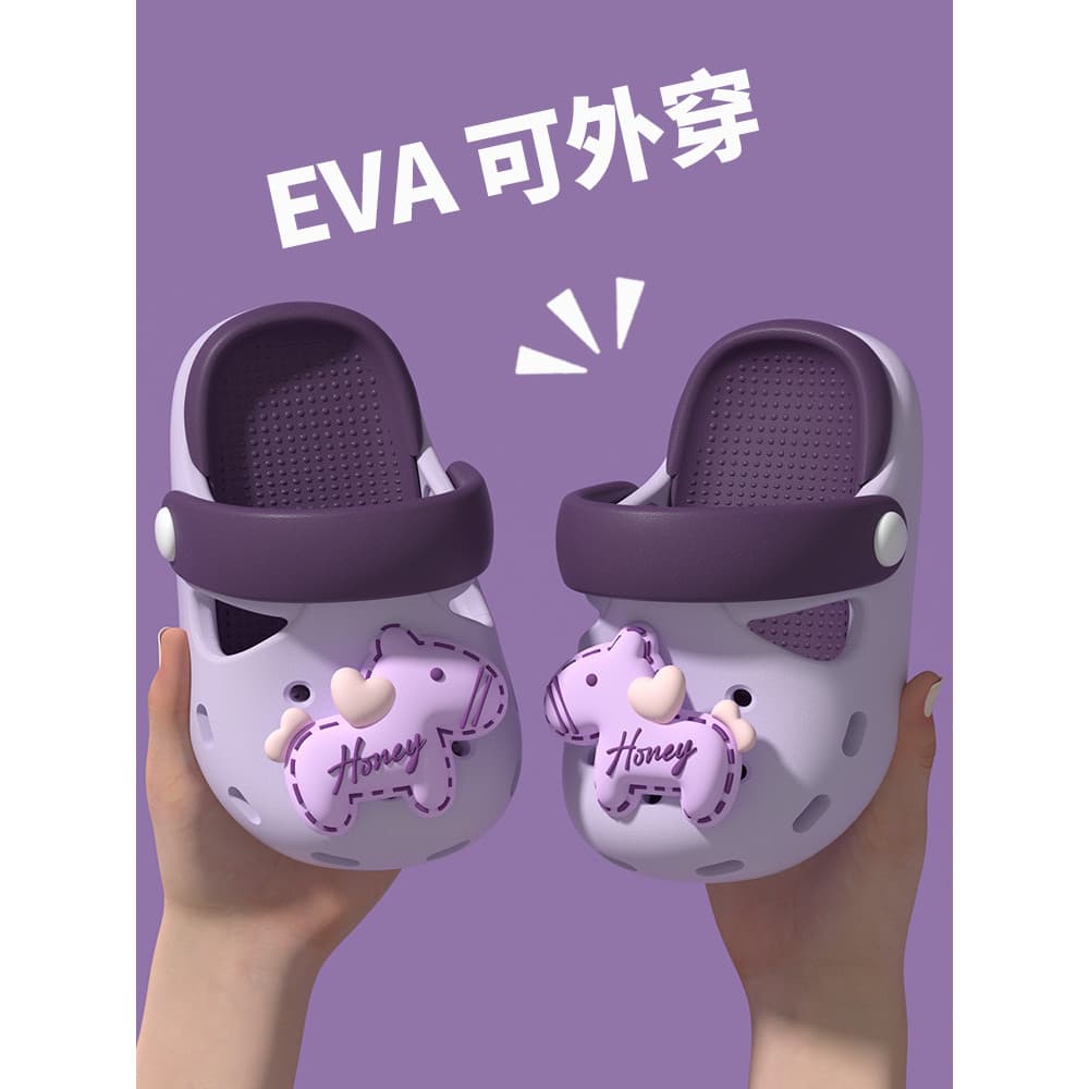 Crianças buraco sapatos verão novo estilo meninos interior ao ar livre sola macia antiderrapante eva dos desenhos animad