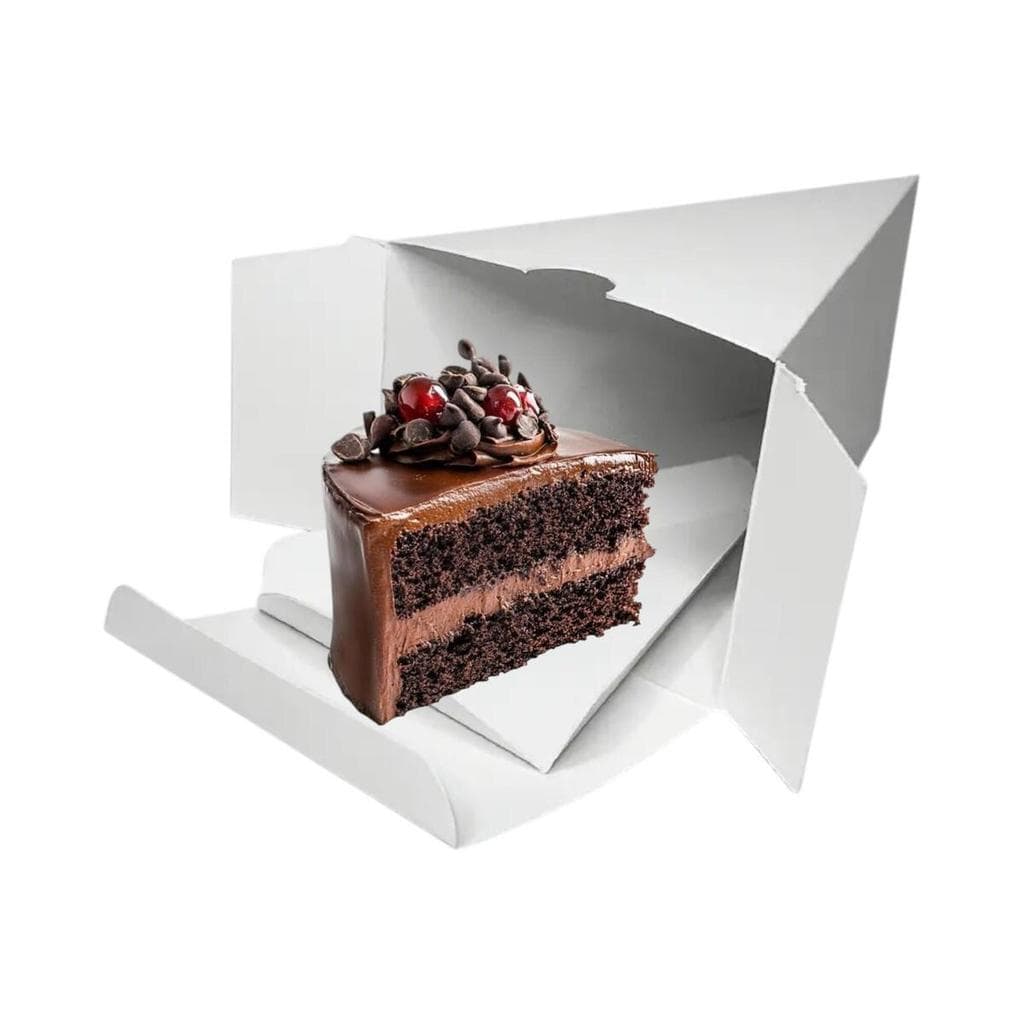 Caixa Embalagem Fatia Bolo Torta Banoffe Temaki 100 Unidades 15,5cm x 9,5cm x 8,00cm Tam G - Branco