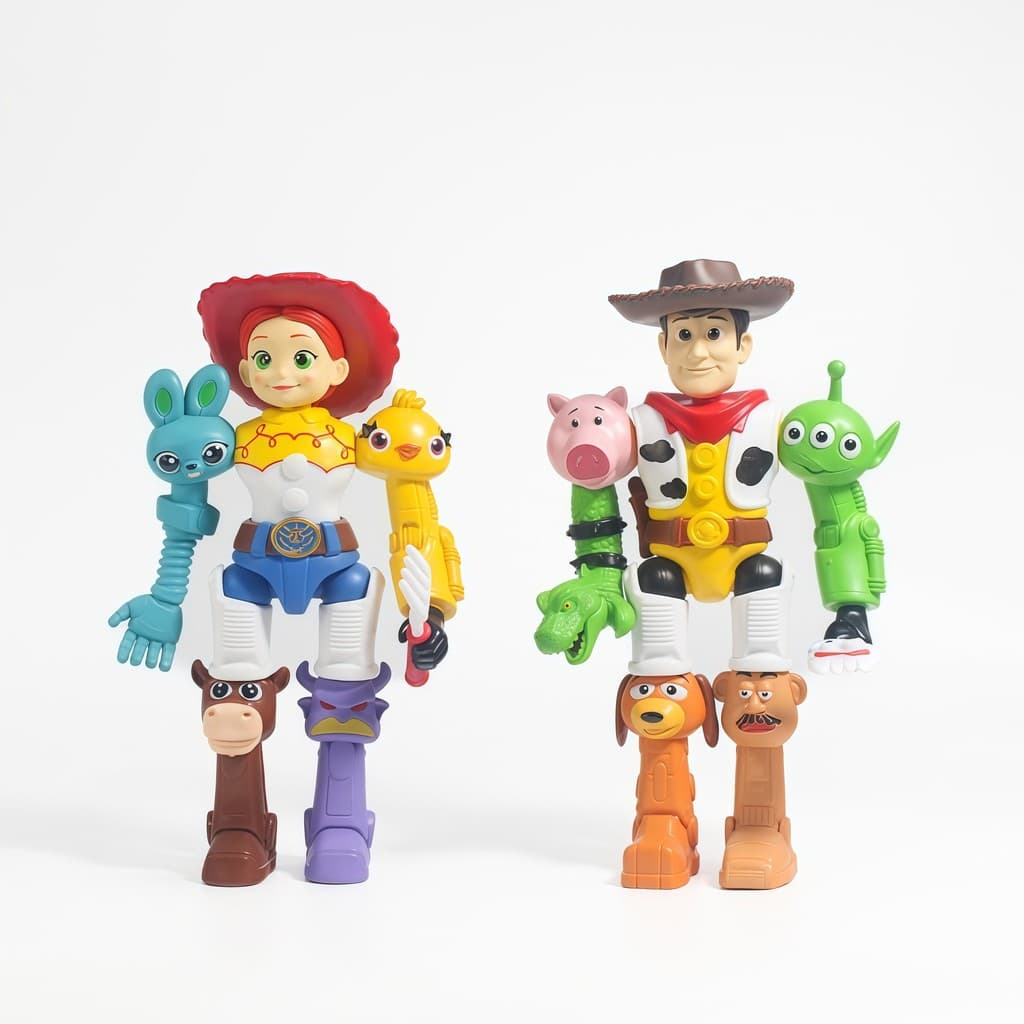 Figura de história de brinquedo Woody Triss Buzz Lightyear Robô combinado montado boneca modelo de mercadoria ornamentos
