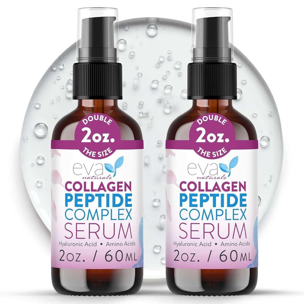 Sérum Facial Multi-Peptídeos Eva Naturals – Peptídeos de Colágeno Antienvelhecimento para Elasticidade da Pele, Redução