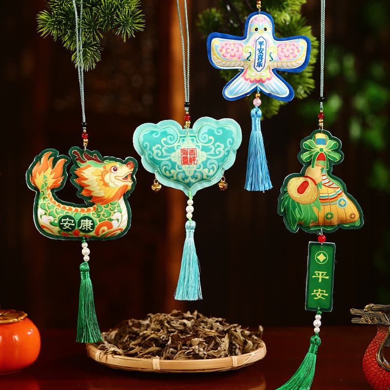 Novo dragão barco Festival dragão barco saquinho saquinho bordado à mão ornamentos portáteis antigo Hanfu absinto bolsa
