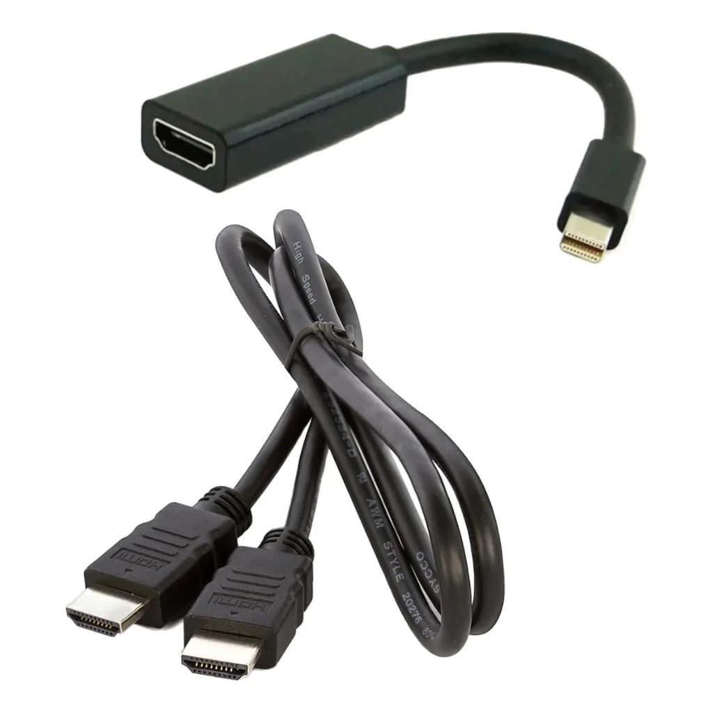 Kit Cabo Mini Displayport Para Monitor Hdmi + Cabo Hdmi 1m
