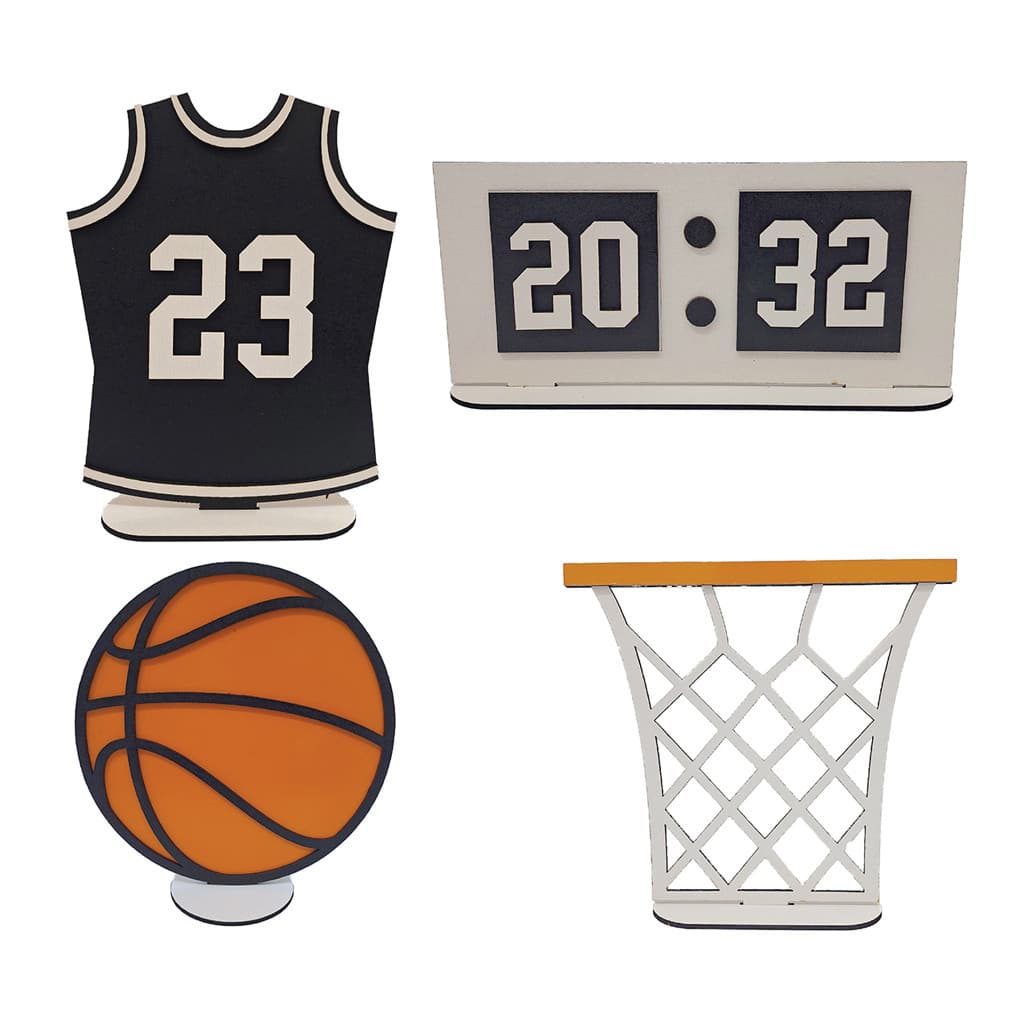Display Basquete Mdf Festa Decoração Kit com 4 unidades Mesa Totem