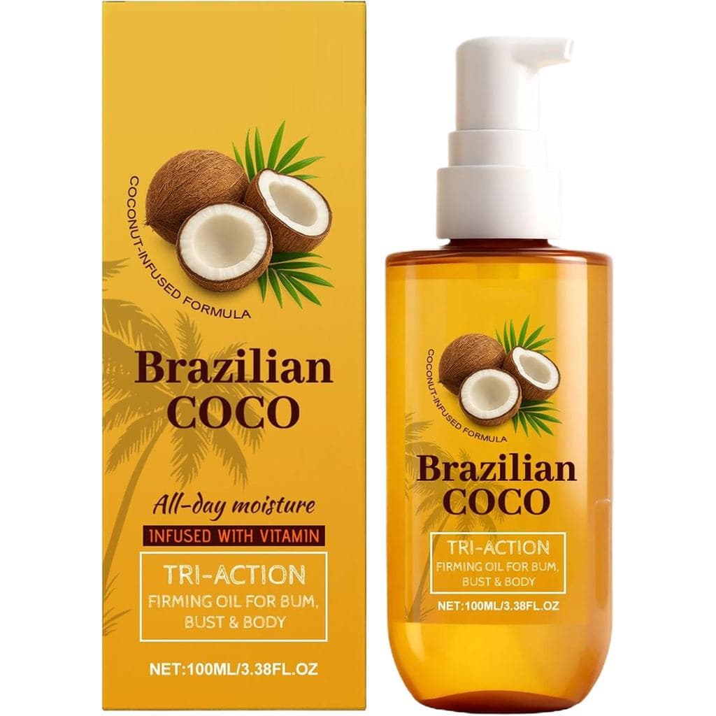 Óleo Corporal Firmador de Coco Brasileiro, Com Hidratação Profunda e Nutrição, 100ml, Óleo Corporal Hidratante, Manteiga