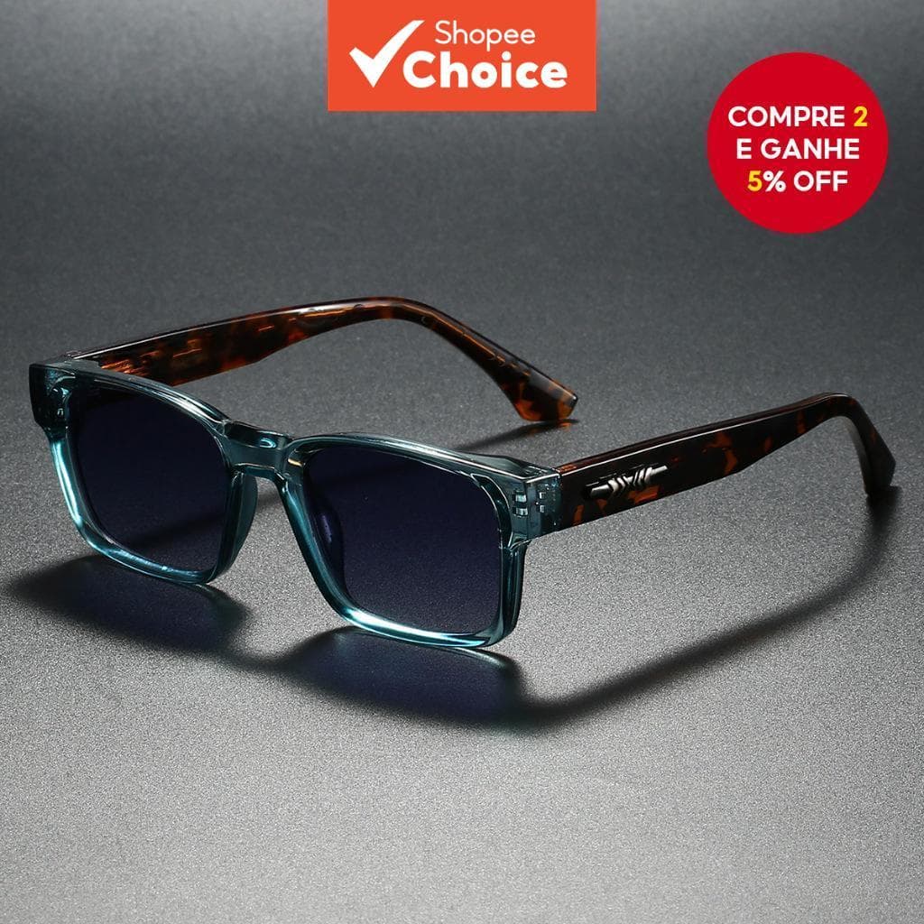 Óculos De Sol Anti-Luz Azul Retrô Clássico Masculino E Feminino , Armação Quadrada De Metal Com Função De Proteção UV 40