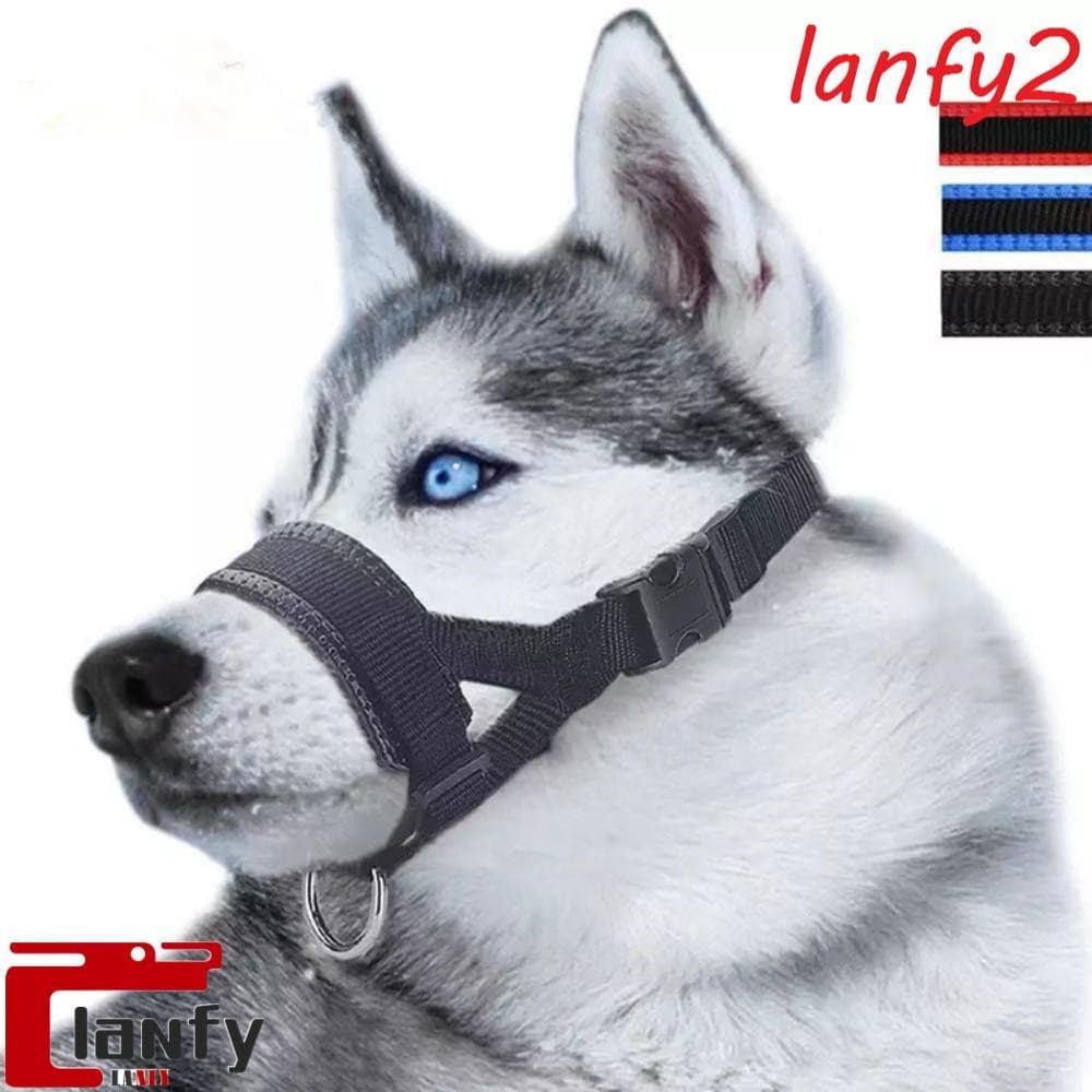 LANFY Dog Muzzle Nylon 1Pcs Para Cães Pequenos E Grandes Anti-Mordedura Ajustável Trela De Cabresto Suave