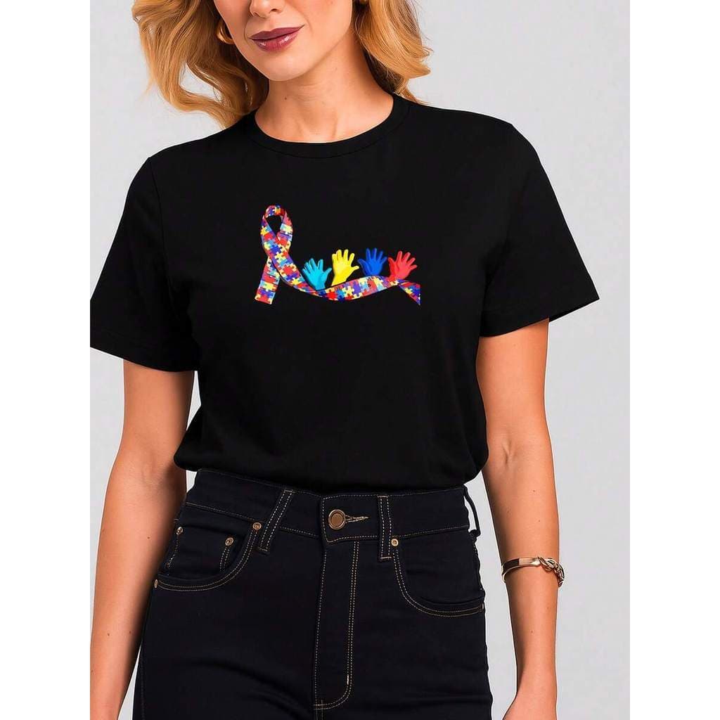 Camiseta Feminina Babylook t shirt  CONCIENTIZAÇÃO AUTISTA 100% Algodão