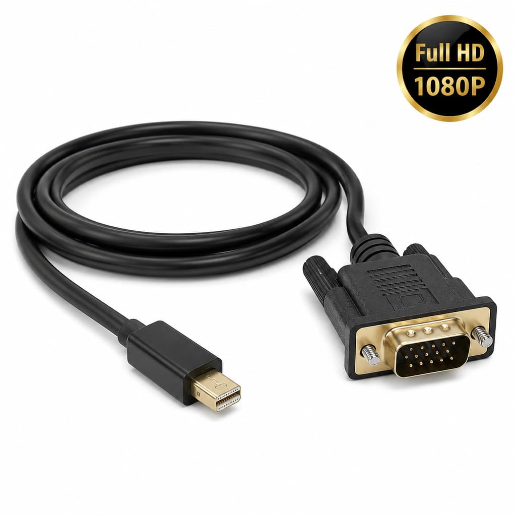 Cabo Adaptador Mini DisplayPort Para VGA 1,8m Full HD 1080p Para Monitor