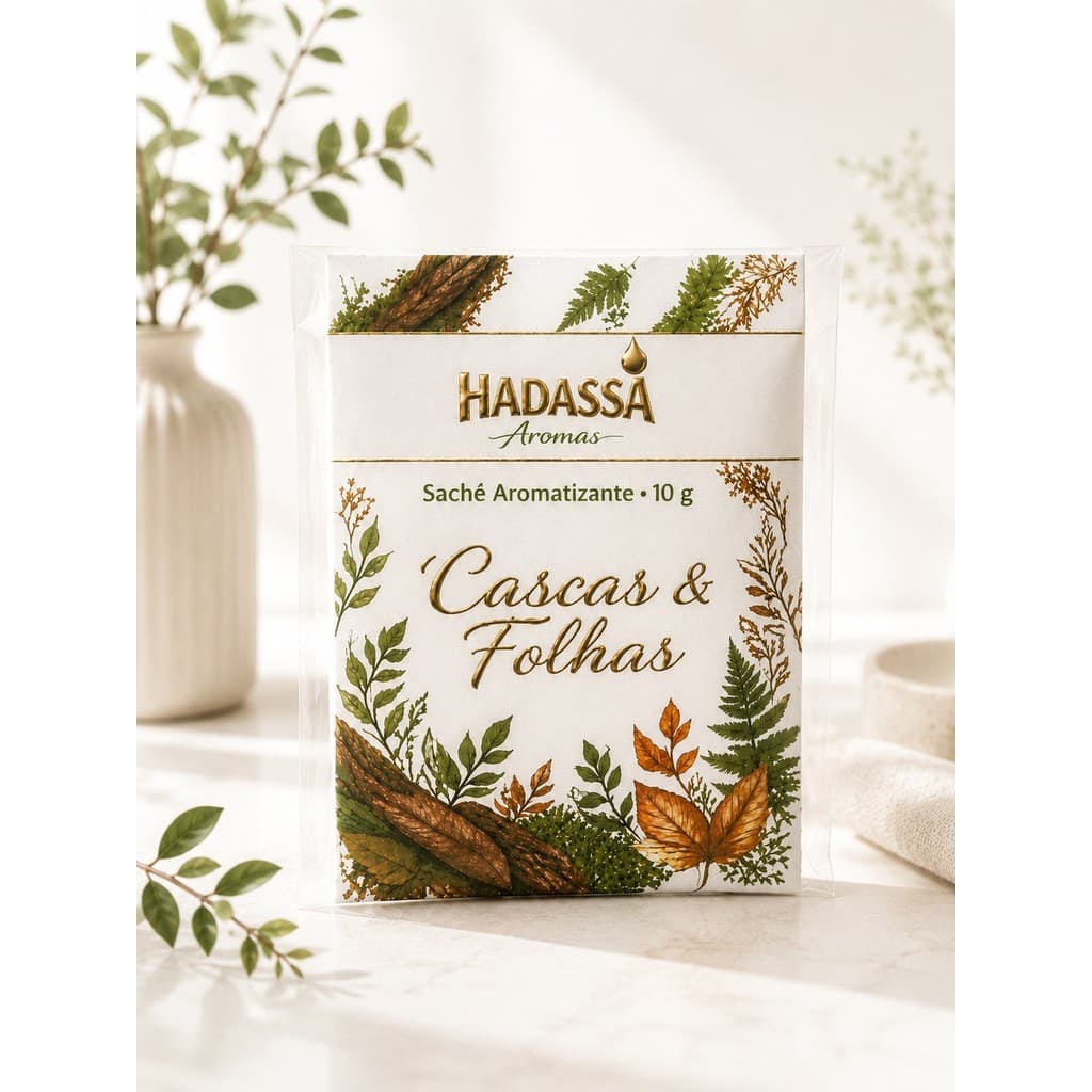 Kit 3 Sachês CASCAS & FOLHAS 10g  une o frescor das folhas verdes Perfuma Gavetas Guarda Roupa Carro Cheiro Maravilhoso