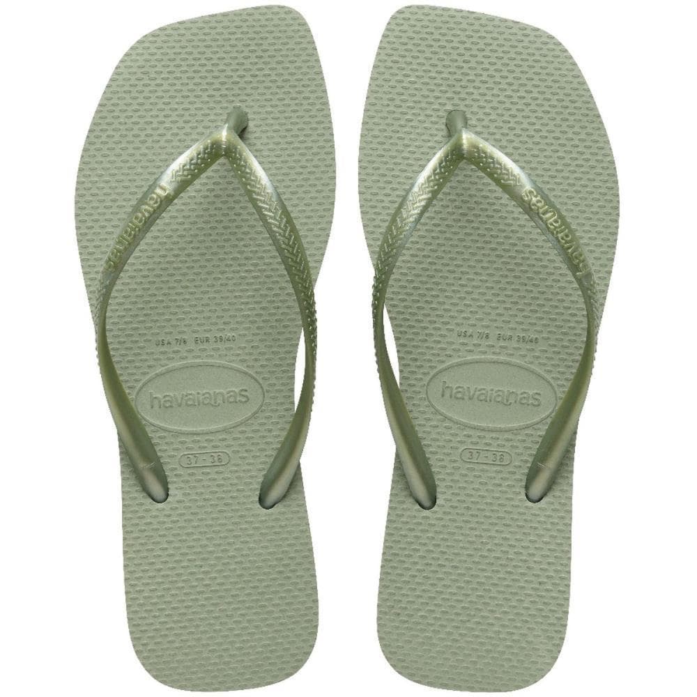 Chinelo Havaianas Feminino SLIM Square 37/8 Smoke Green PAR