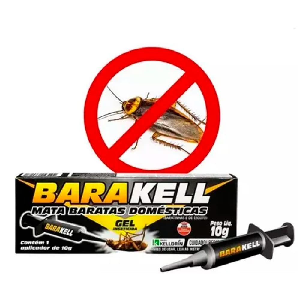 Mata Barata Barakell Gel Kelldrin 10g – Gel Inseticida Mata Baratas Rápido e Eficaz