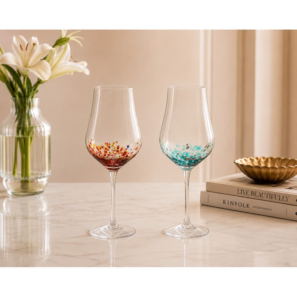 Jogo 2 Taças para Vinho 510ml Vidro Elegante Fracalanza