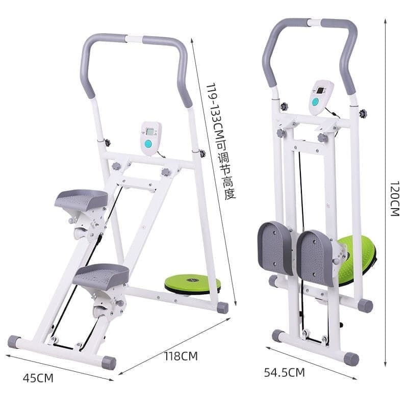 Simulador de escada multifuncional para uso doméstico, stepper dobrável, capacidade de carga de 120 kg.