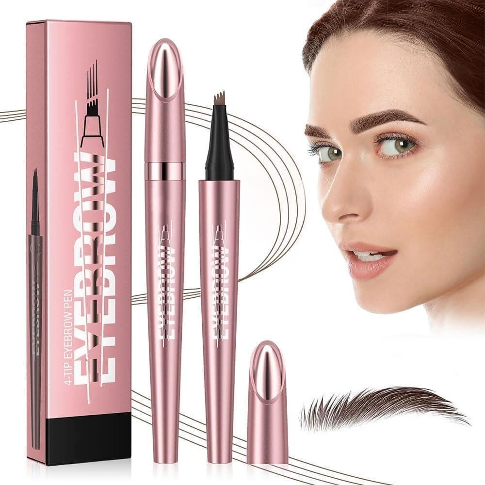 Lápis de Sobrancelha para Microblading 2025, à Prova d'Água, Caneta Mágica para Sobrancelhas com 4 Pontas Precisas e de