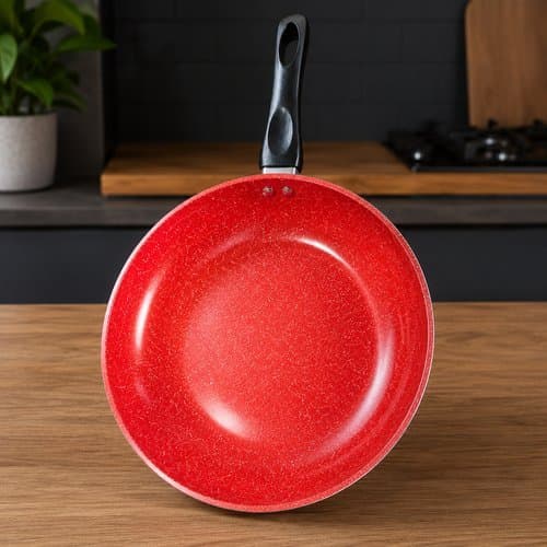 Frigideira Antiaderente Ceramica 22cm Vermelha Duravel Facil Limpeza Revestimento Saude Cozinha